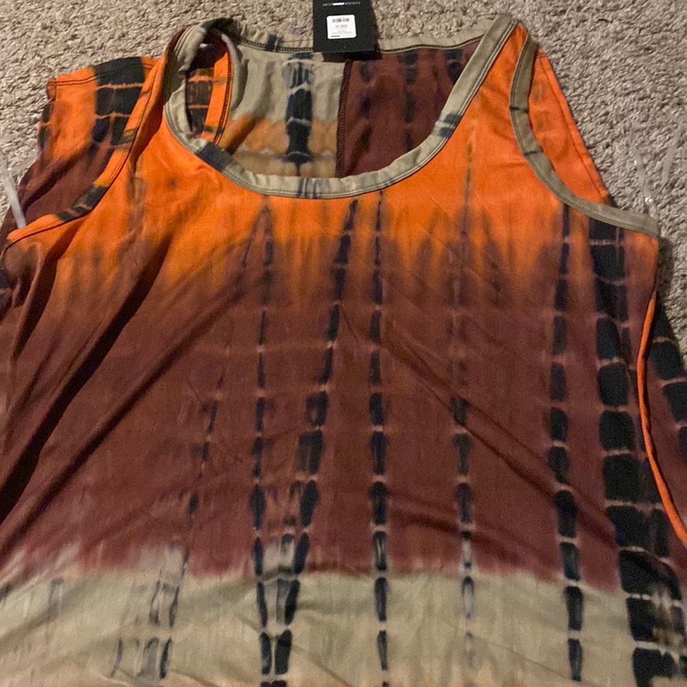 Orange tie dye long dress